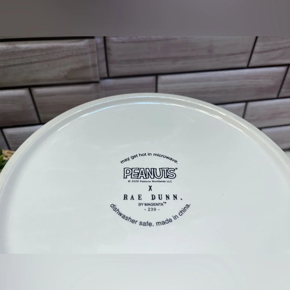 Peanuts X Rae Dunn❤️ Snoopy Dog Pet Bowl “more please “NWT